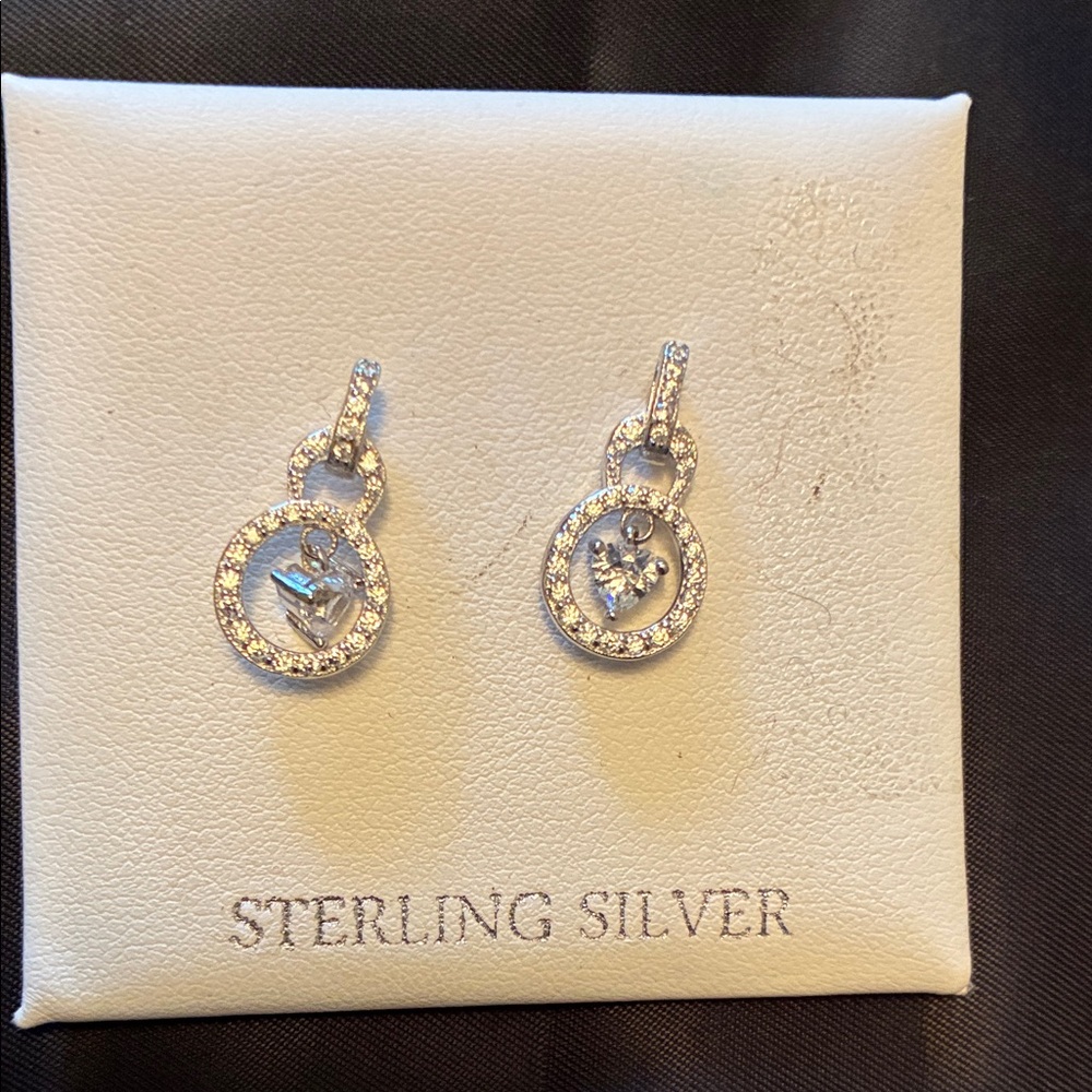 Sterling Silver Circle Charm Earrings